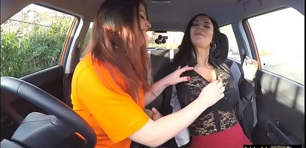  Lucia threesome during driving lesson